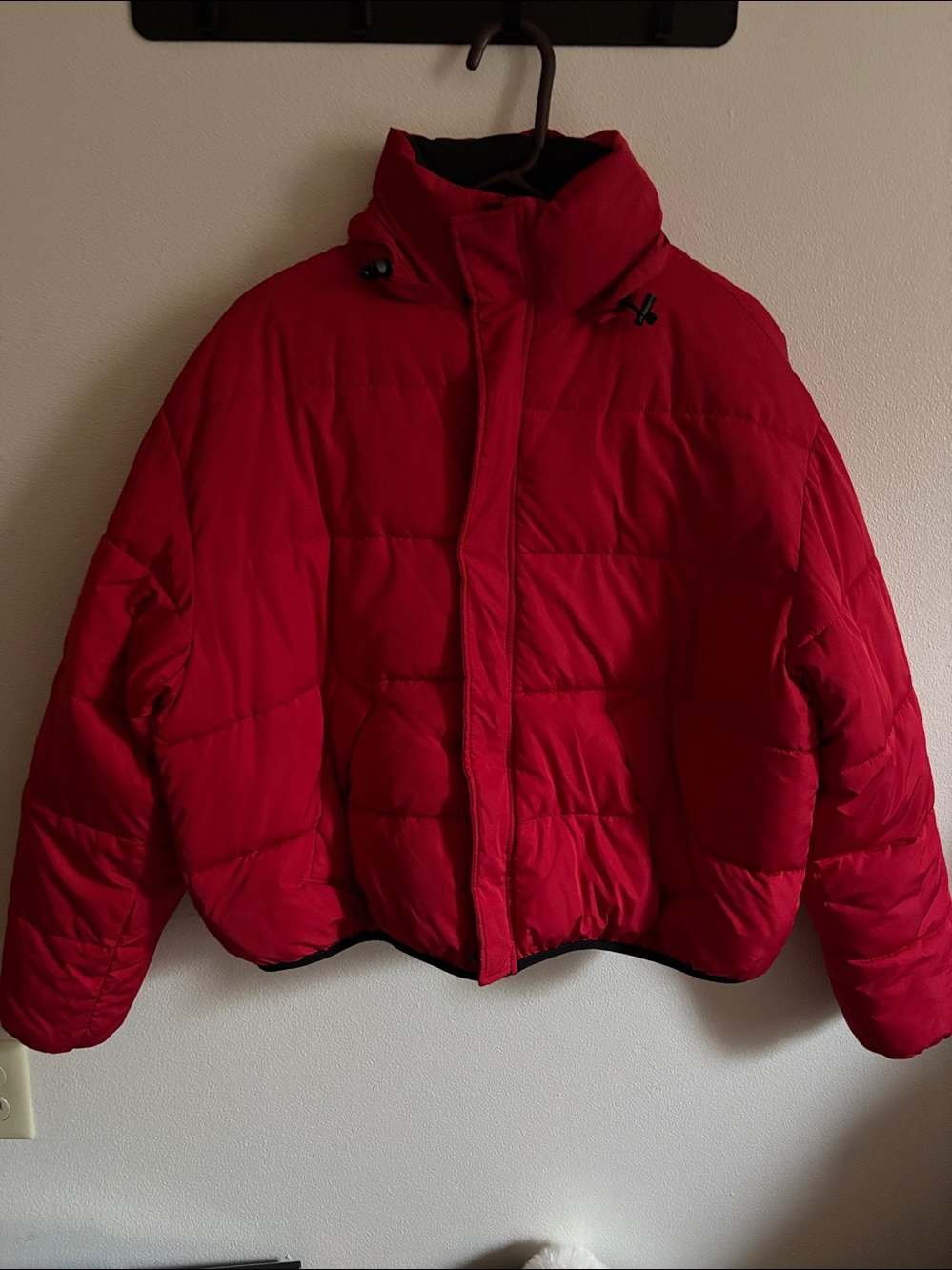 Urban Outfitters 90's Sport Women's S Red Quilted Puffer Oversized Jacket